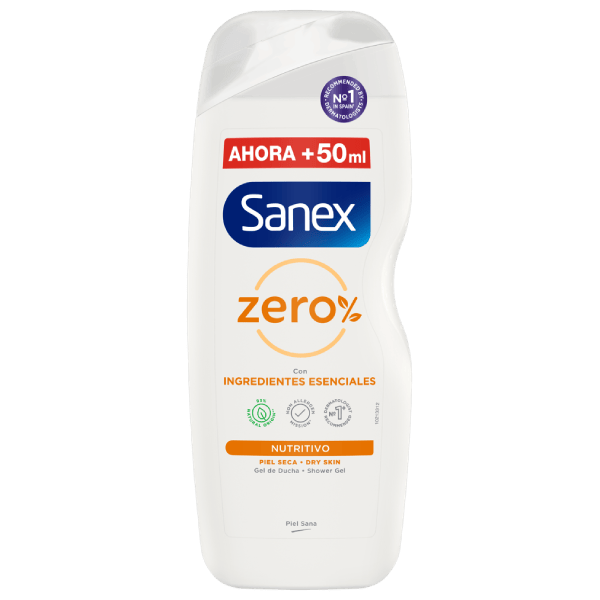 Gel de ducha SANEX ZERO% Piel seca (Piel seca y sensible)