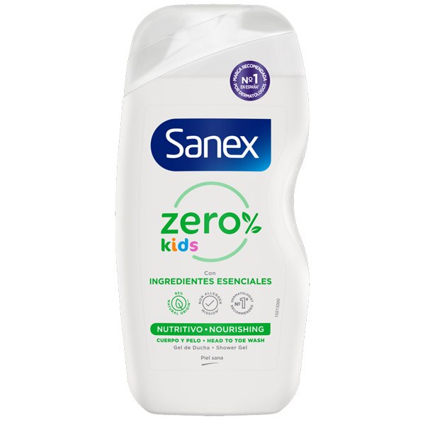 Gel de ducha Sanex Zero% Kids de pies a cabeza